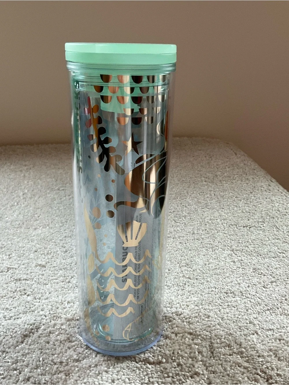 BNWT Starbucks 2020 Green Gold Mermaid Siren Acrylic Cold Cup Tumbler 16oz